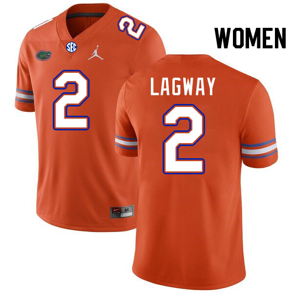 Women #2 DJ Lagway Florida Gators College Football Jerseys Stitched-Orange